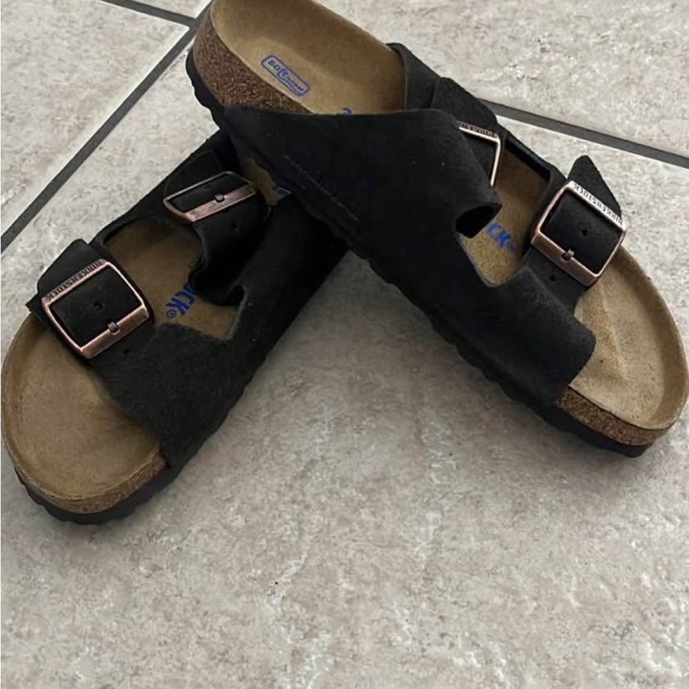 Mocha Suede Sandals with Buckles